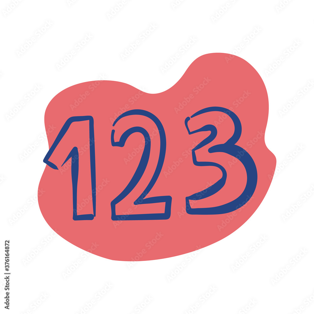 Poster numbers count line style icon