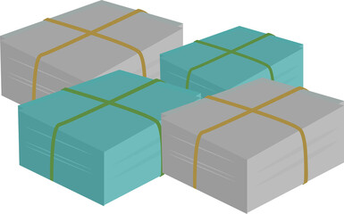 生ゴミ 空き瓶 段ボール 紙他ゴミのイラストセット Bin Wall Mural B Foolchico