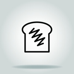 white bread icon or logo in  outline
