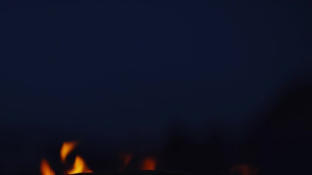 Flame on the beach. Slow motion [50fps].