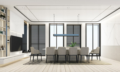Dining room modern luxury style 3d rendering