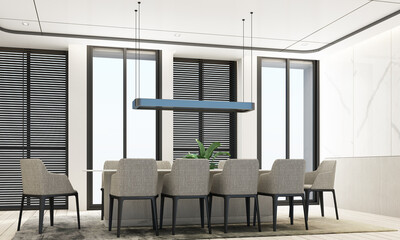 Dining room modern luxury style 3d rendering