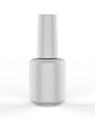 Blank nail polish bottle for mockup design and branding presentation, 3d render illustration.