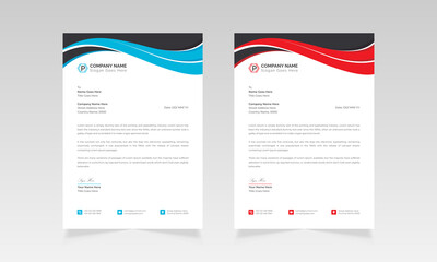 Abstract modern business letterhead template design