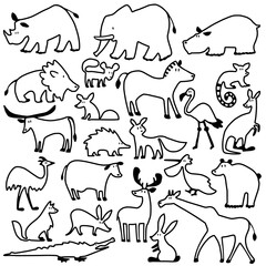 Animal illustration material of a simple silhouette,