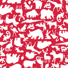 Animal pattern of a seamless, simple silhouette,