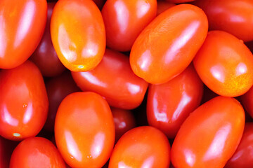 Close up of rome tomatoes in the market 