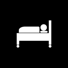 Bed icon isolated on dark background