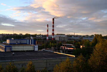 power plant at night