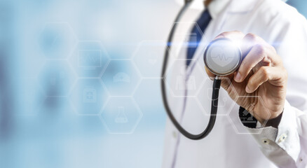 Medicine doctor diagnosis in hospital.