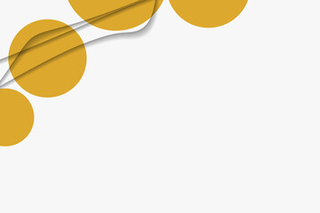 Abstract background with colorful paper cut shapes. Design for poster, banner, card. White and yellow abstract round illustration. 3D paper images with a subtle blend of bright colors. Copy space.