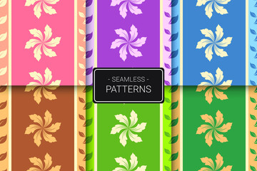 Set of Decorative Floral Seamless Pattern Background in EPS 10