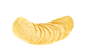 potato chips isolated on white background