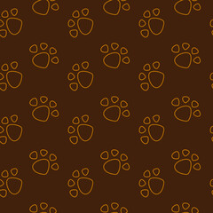Vector seamless pattern with cat footprints. Can be used for wallpaper, web page background, surface textures.