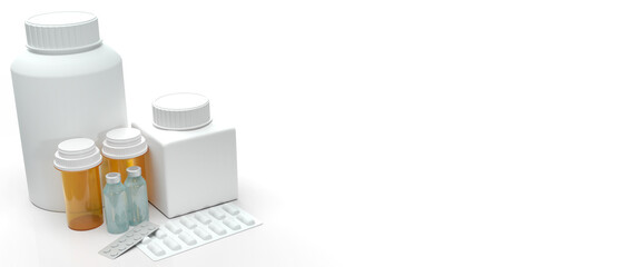 drug medical bottle for health  content 3d rendering.