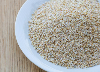 Cereal grains groats on wooden Bacground, close up natural organic food