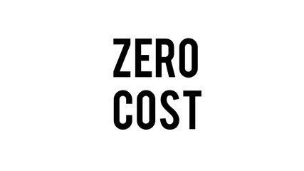 Zero Cost text. icon is isolated on a white background. Zero Cost