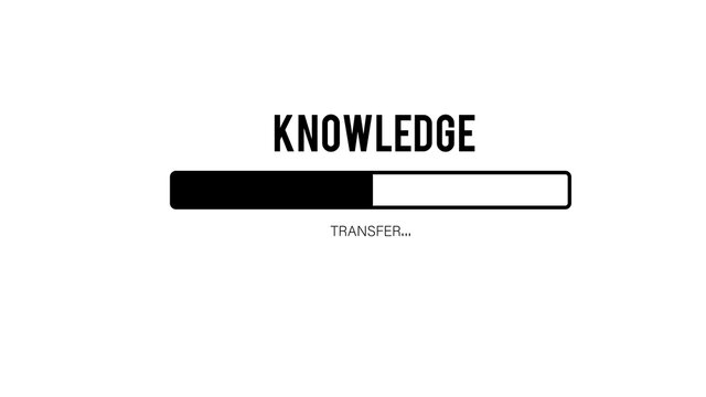 knowledge transfer: electronic   connected by plugs exchanging information 