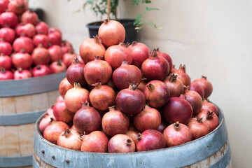 Pile of ripe pomegranates