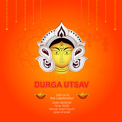 Innovative abstract golden style Maa Durga design illustration.-Durga Puja vectro
