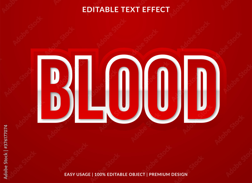 Poster blood text effect template design with bold font style and modern concept use for brand and business