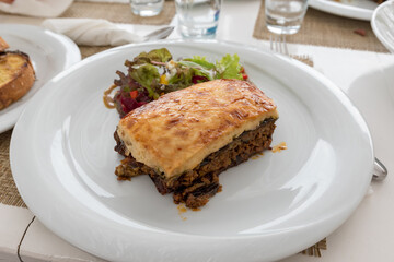 Greek moussaka with vegetable