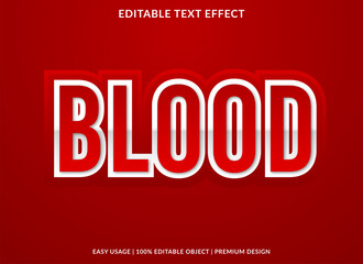 blood text effect template design with bold font style and modern concept use for brand and business logo