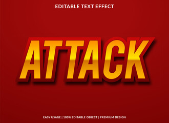 attack text effect template design with bold font style and modern concept use for brand and business logo