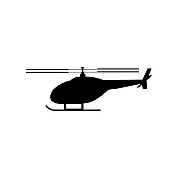 Helicopter black sign icon. Vector illustration eps 10