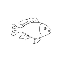 Black fish sign icon. Vector illustration eps 10