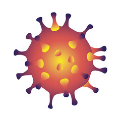 corona virus orange particle isolated icon