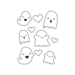 Set of ghost icons. Vector illustration eps 10