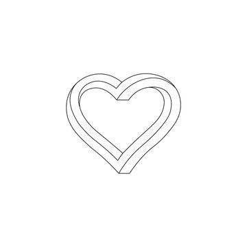 Icon black sign heart figure style. Vector illustration eps 10