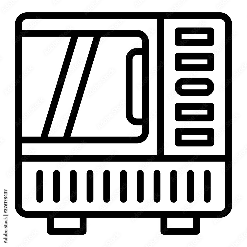 Poster convection oven icon. outline convection oven vector icon for web design isolated on white backgroun