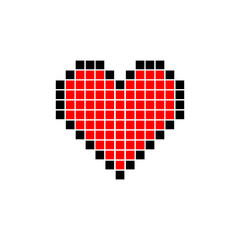 Fototapeta premium Heart sign icon made from squares. Vector illustration eps 10