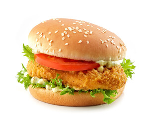 burger with fried chicken