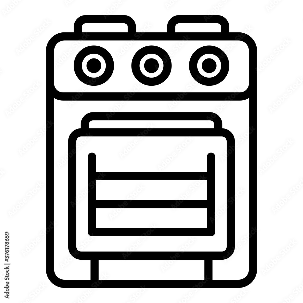Poster gas cooker icon. outline gas cooker vector icon for web design isolated on white background