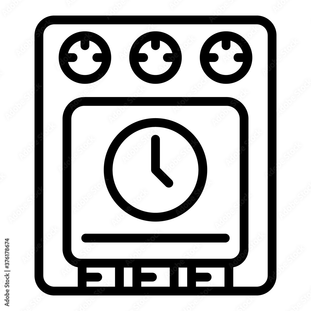 Poster timer oven icon. outline timer oven vector icon for web design isolated on white background
