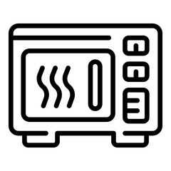 Food oven icon. Outline food oven vector icon for web design isolated on white background