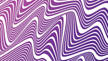 Minimal abstract background with purple and white background, Black wavy line pattern, optical art, modern wavy, geometric line stripes vector illustration. EPS 10.