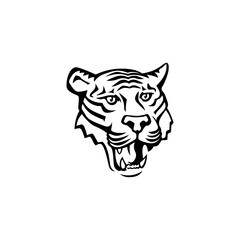 Tiger black sign icon. Vector illustration eps 10