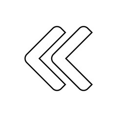 Obraz premium Double left arrow icon | vector icon