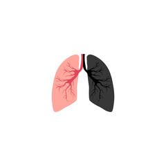 Smoking icon is harmful to the lungs. Vector illustration eps 10