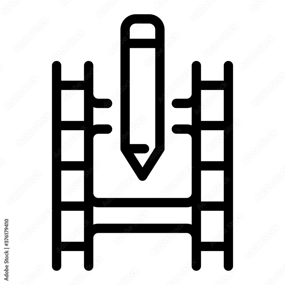 Poster Edit movie icon. Outline edit movie vector icon for web design isolated on white background