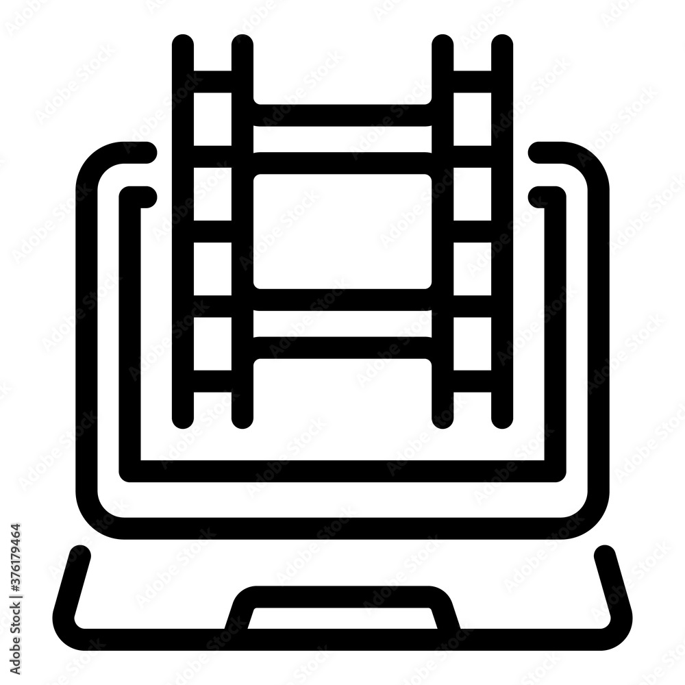 Poster create video icon. outline create video vector icon for web design isolated on white background