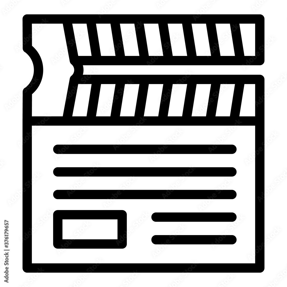 Poster movie clapper icon. outline movie clapper vector icon for web design isolated on white background