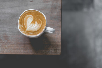 Closeup of  coffee cups women enjoy coffee at a coffee shop Aerial view