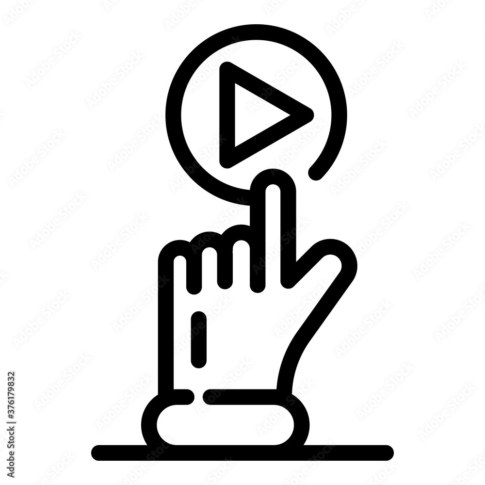 Aufkleber push button play icon. outline push button play vector icon for web design isolated on white backgro