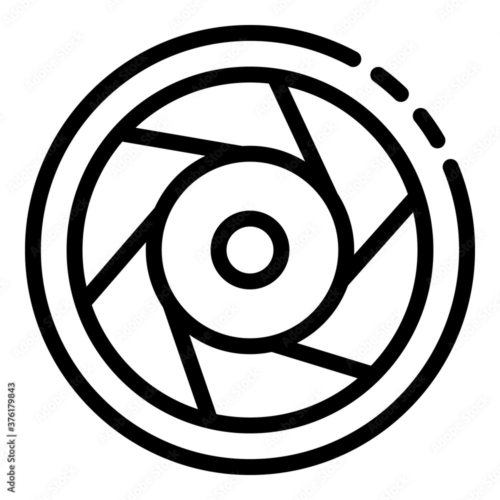 Aufkleber camera lens icon. outline camera lens vector icon for web design isolated on white background