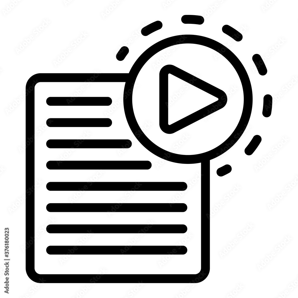 Poster audio playlist icon. outline audio playlist vector icon for web design isolated on white background
